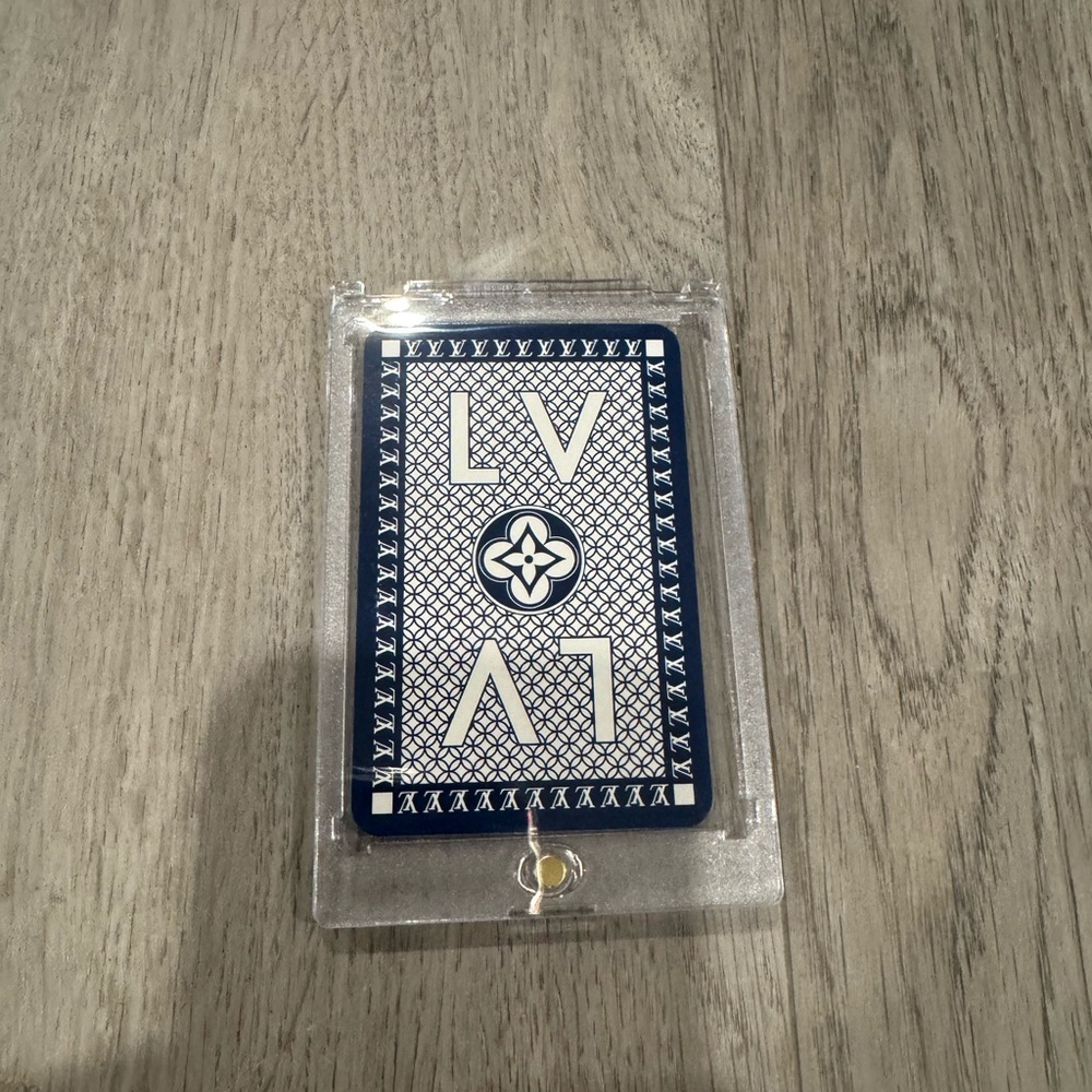 Louis Vuitton Monogram Blue And White Playing Card In Case - 2 Of Diamonds